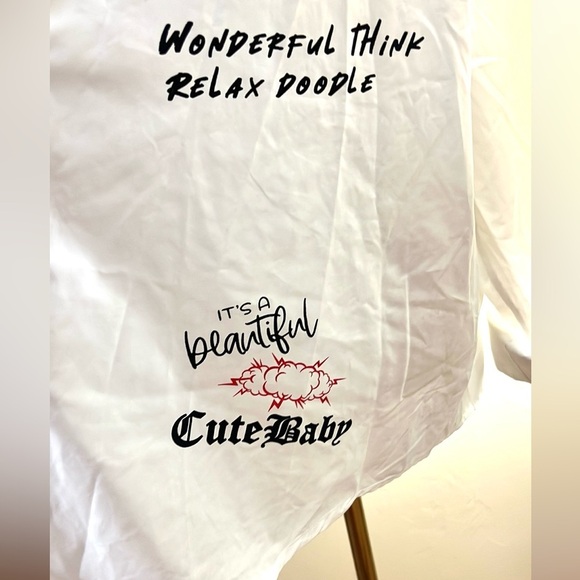 Shein,Graffiti Cool Art-2-Wear, Shirt! Button-Up Shirt Dress,Cover-Up, Size 4X - Picture 6 of 10